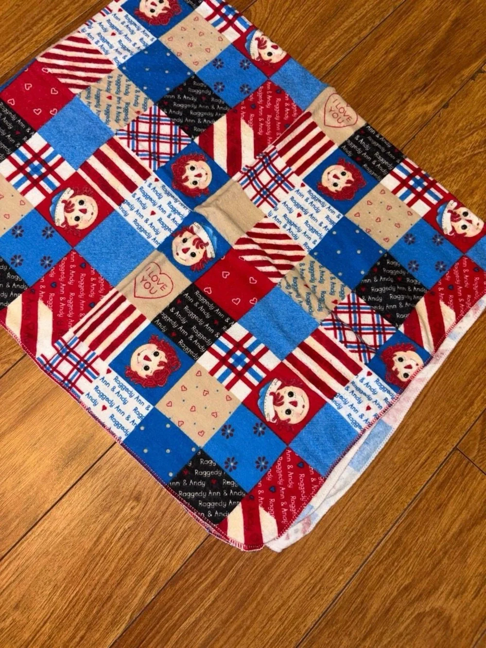 Vintage 90s raggedy Ann and Andy baby blanket